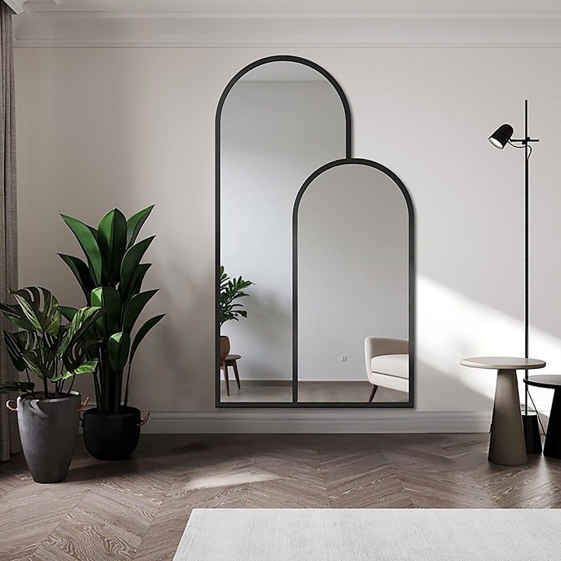 Dubbele semi-ovale spiegel in mdf lijst - MURAN