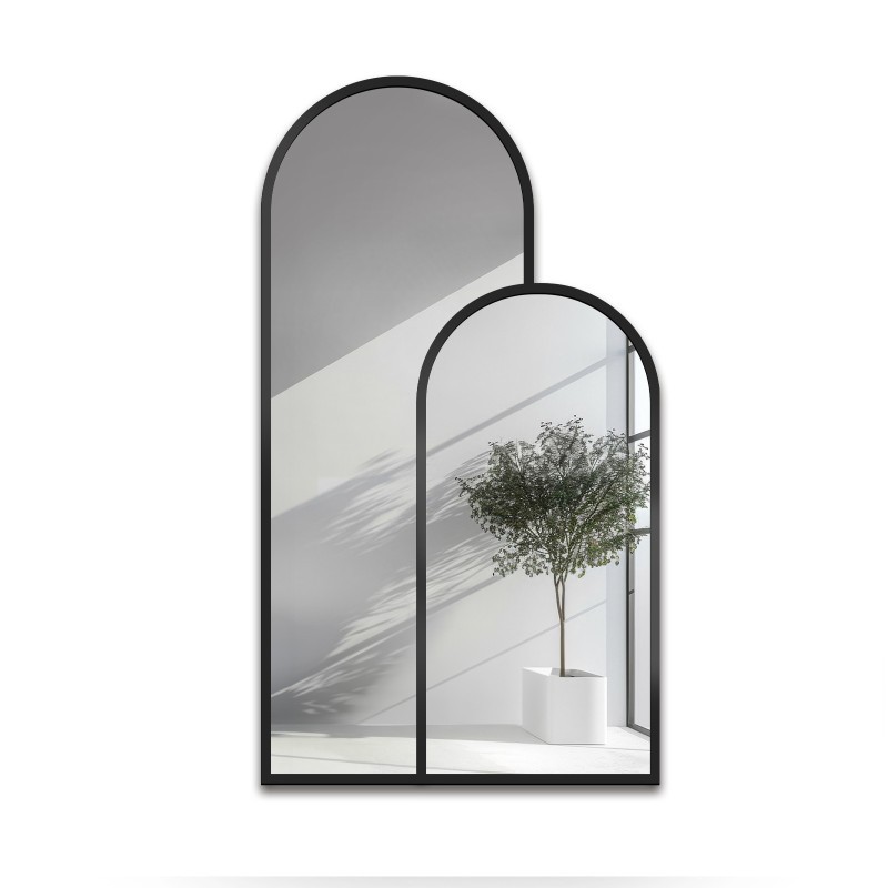 Dubbele semi-ovale spiegel in mdf lijst - MURAN