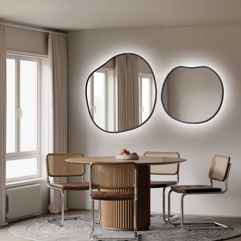Set van organische spiegels in een frame met verlichting - SODALIT IN LED FRAME