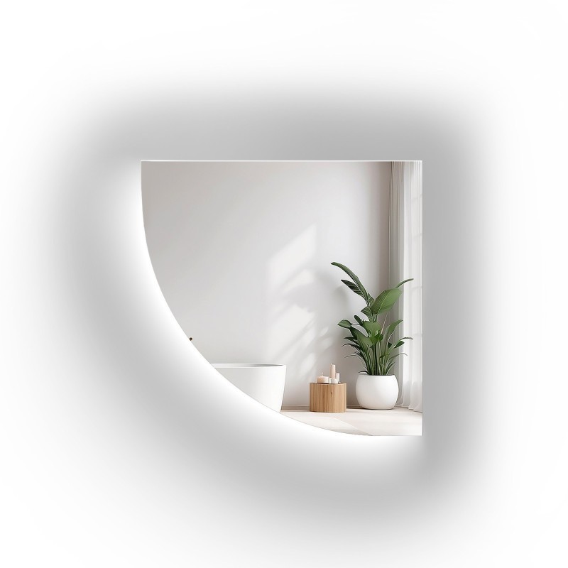 Kwartronde badkamerspiegel met verlichting - KWART LED