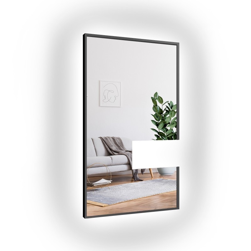 Moderne omkaderde spiegel met kastuitsparing met LED-verlichting 1503