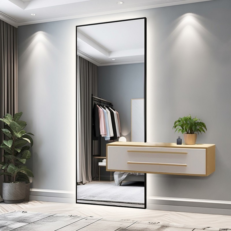 Moderne omkaderde spiegel met kastuitsparing met LED-verlichting 1503