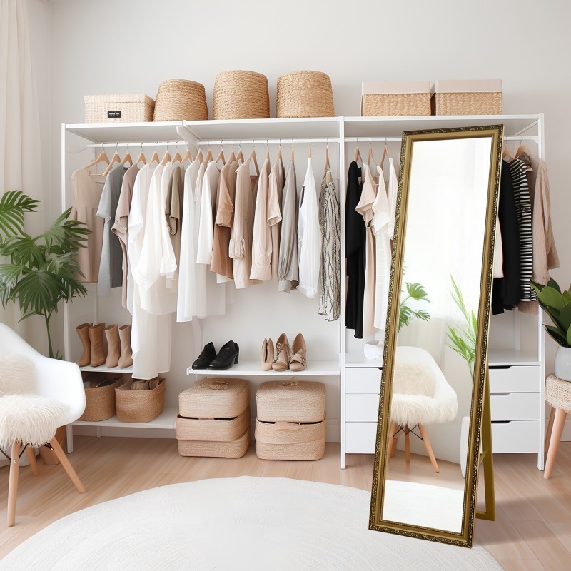 Staande spiegel in decoratieve houten lijst - 4001 - lijstkleur naar keuze