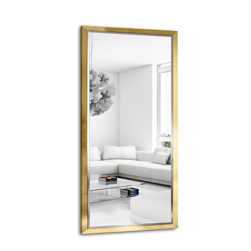 Spiegel in elegante goudzilver houten lijst - 5201011