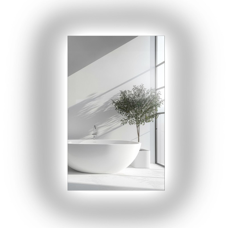 Rechthoekige spiegel voor de badkamer met verlichting - AGIS LED
