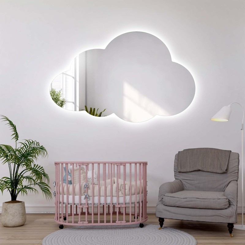 Spiegel voor kinderkamer wolk met verlichting - CLOUD LED