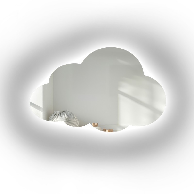 Spiegel voor kinderkamer wolk met verlichting - CLOUD LED