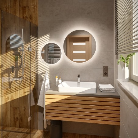 Set van ronde badkamerspiegels met verlichting - SET VAN CIRKELS LED