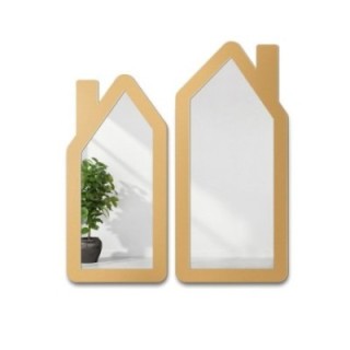 Decoratieve wandspiegel voor een kind in een mdf lijst - HUISJES