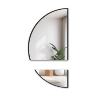 Halfronde spiegel in twee delen in een frame - DOPPIO IN EEN FRAME