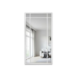 Loft spiegel met raamwerk in een wit frame - ALEKSANDER