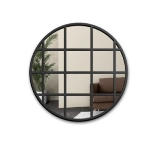 Decoratieve ronde spiegel met raamwerk in loftstijl - ERYK