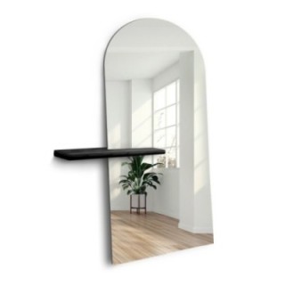 Moderne staande semi-ovale spiegel met legplank - FRANK SHELF