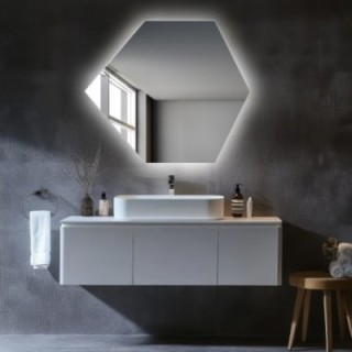 Geometrisch gevormde spiegel met verlichting - GEOME LED