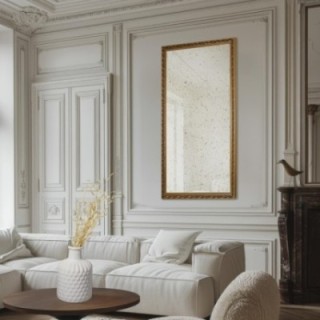 Luxe wandspiegel in sierlijke lijst met verouderd paneel - GUSTAV VINTAGE