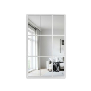 Loft spiegel met raamwerk in een wit frame - HANA