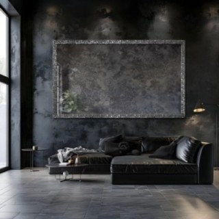 Luxe wandspiegel in grafiet lijst met verouderd paneel - JAN SILVER