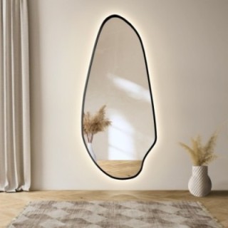 Onregelmatig gevormde spiegel in mdf lijst met verlichting - JASPIS IN LED FRAME