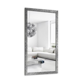 Glamour spiegel in rijk zilveren lijst in hoogglans - 8002003