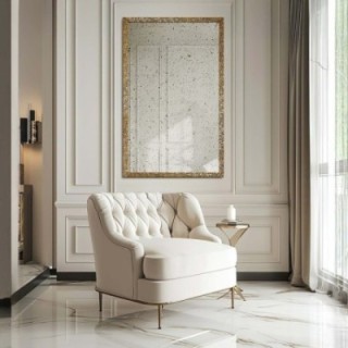 Luxe wandspiegel in gouden lijst met verouderd paneel – 8002002 – JULIA VINTAGE