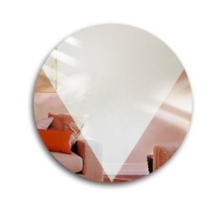 Ronde decoratieve spiegel met koperen paneel roségoud - LOLO