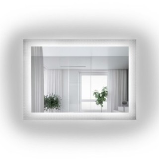 Rechthoekige spiegel op ornamentglas Master Flex met verlichting - LUXORA ETERION LED