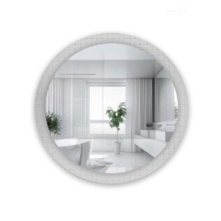 Decoratieve ronde spiegel op ornamentglas Master Flex - LUXORA FROSTED