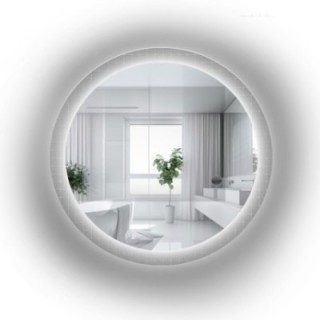 Ronde spiegel op ornamentglas Master Flex met verlichting - LUXORA FROSTED LED