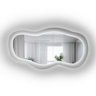 Spiegel op ornamentglas Estriado met verlichting - LUXORA GLASORI LED