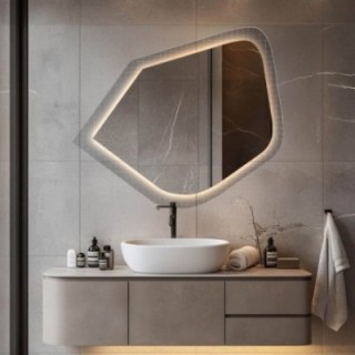 Spiegel op ornamentglas Master Flex met verlichting - LUXORA PRISTAL LED