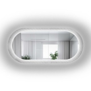 Ovale spiegel op ornamentglas Master Soft met verlichting - LUXORA VESPER LED