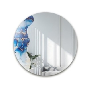Onregelmatige spiegel op rond blauw marmer – MARBLE BLUVERO