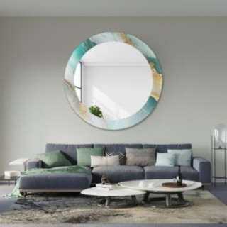 Rond spiegel op groen marmer – MARBLE BOSCARO