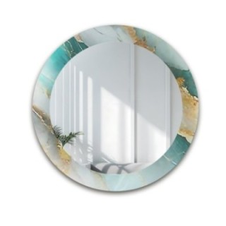 Rond spiegel op groen marmer – MARBLE BOSCARO