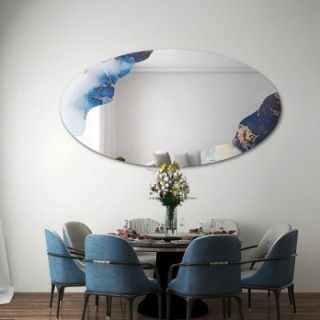 Onregelmatige spiegel op elliptisch blauw marmer – MARBLE ELFRA