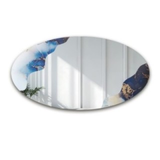 Onregelmatige spiegel op elliptisch blauw marmer – MARBLE ELFRA