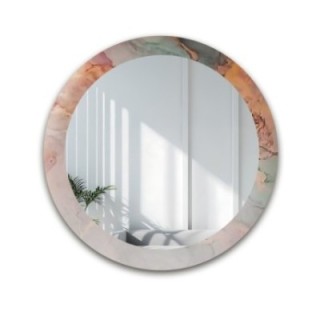 Rond spiegel op pastel marmer – MARBLE EUSTOMA
