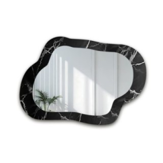 Onregelmatige spiegel op zwart-zilver marmer – MARBLE GRISO