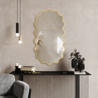 Ovale spiegel in een golvende MDF-lijst – AQUARELLE ELORA
