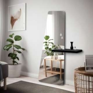 Moderne staande onregelmatige spiegel met plank - MATEO SHELF