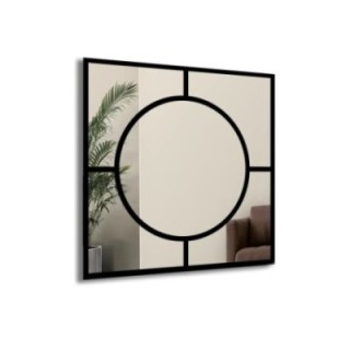 Vierkante spiegel met loft cirkel MDF - MERA