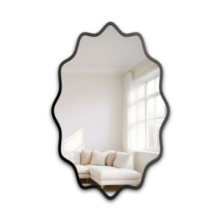 Elliptische spiegel in een golvende MDF-lijst – AQUARELLE ELVA