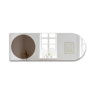 Halfovale spiegel met ronde bruine spiegelplaat – MOCHA CARAMEL