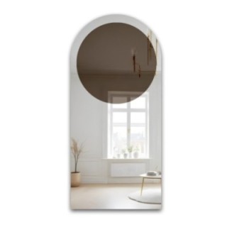 Halfovale spiegel met ronde bruine spiegelplaat – MOCHA CHOCO