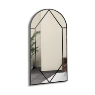 Half-ovale spiegel met raamwerk in loft mdf lijst - RAAM IV - lijstkleur naar keuze