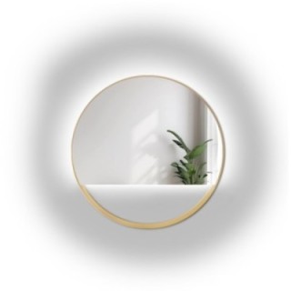 Ronde spiegel in goud MDF SLIM lijst met vrije ruimte - OLENA LED