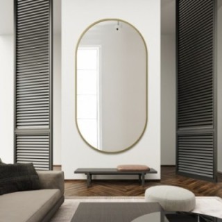 Ovale spiegel in gouden MDF SLIM lijst - OLI - lijstkleur naar keuze