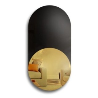 Exclusieve ovale decoratieve spiegel met zwarte lakobel - ONYX