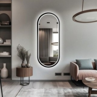 Ovale spiegel in mdf lijst met verlichting - OSKAR LED II