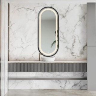 Ovale spiegel in mdf lijst met verlichting - OSKAR IN LED FRAME III